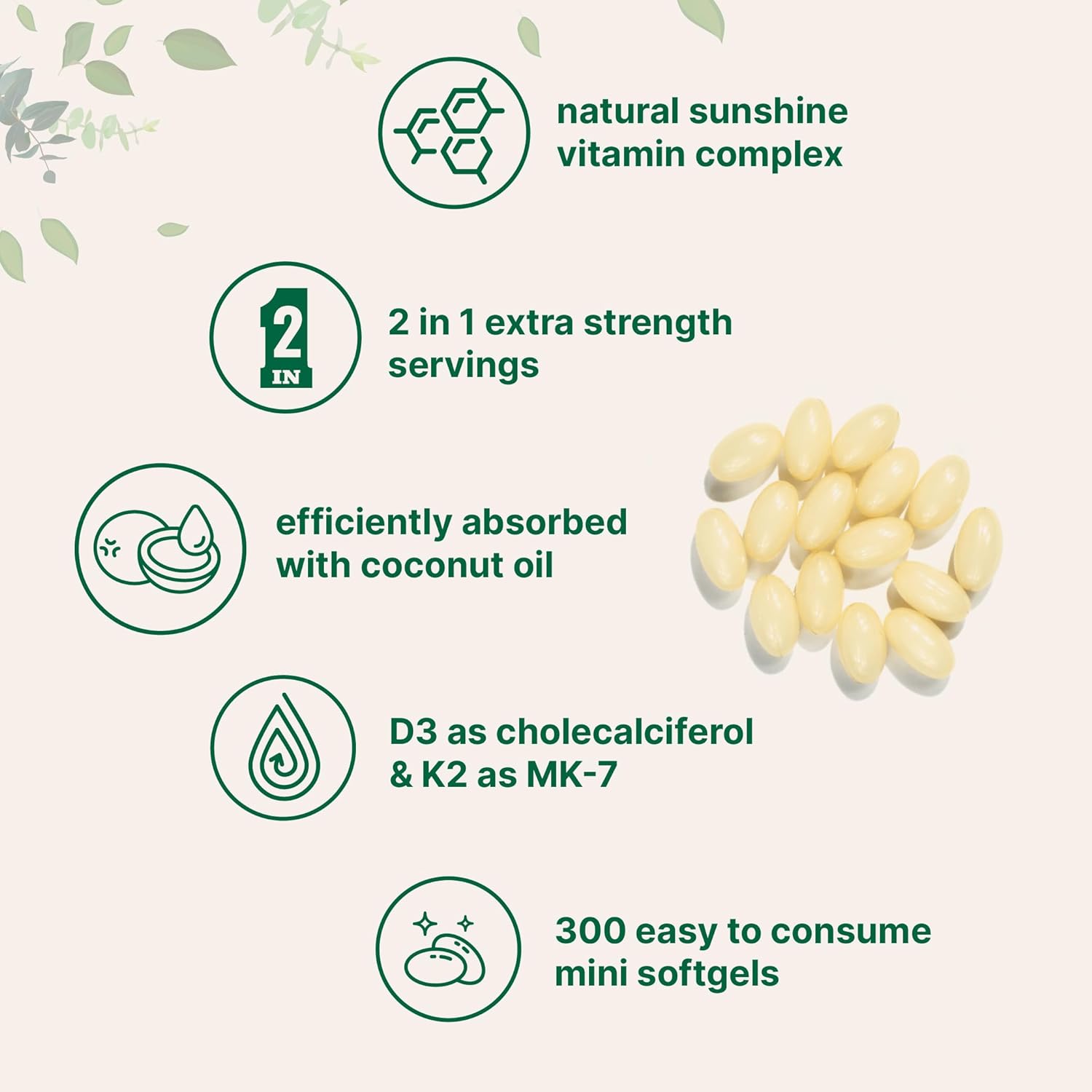 Velora D3 + K2 Coconut Oil Soft Gels